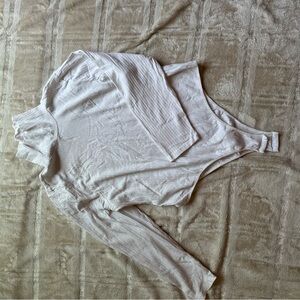 White Long Sleeve Turtleneck bodysuit